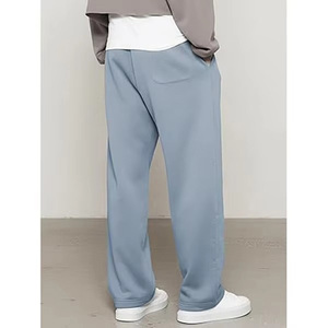 Men Wide Leg Sweatpants Elastic Waist Drawstring Casual Lightweight Polyester/Cotton <b>Pants</b> with Side Pockets Spring Style - Product Image 3