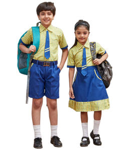 Uniformes scolaires de haute qualité ensemble de robes garçons chemise shorts et filles robe chasuble en gros contrôles de haute qualité - Product Image 2