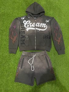 Fabricant de vêtements OEM, sweat à capuche zippé personnalisé en molleton, sweat à capuche zippé en coton épais, sweat à capuche zippé imprimé délavé à l'acide pour hommes - Product Image 3