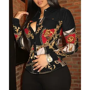 Chaqueta elegante de cuero PU para mujer de talla grande, chaqueta informal con bolsillo y botón de solapa con estampado de Color sólido a la moda - Product Image 2