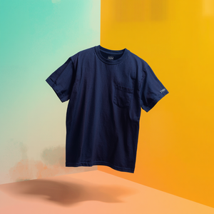 Men's 100% Cotton Formal Silk Screen Printed Embroidered Solid Design Front Logo Short Sleeve T-Shirts - Product Image 4