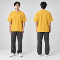Kaos Pria Oversized Boxy Fit Lengan Pendek, Bahan Katun Tebal Batik, Gaya High Street, Kualitas Premium, Bernapas