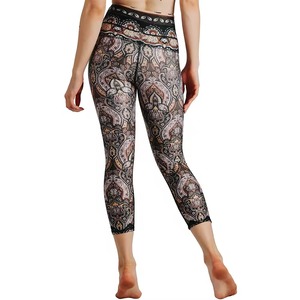 New Design Women's OEM Devine Feminine Printed Yoga <b>Set</b> 2 Piece Flexible Women <b>Set</b> Breathable Sweat Wicking High Waist Leggings - Product Image 4