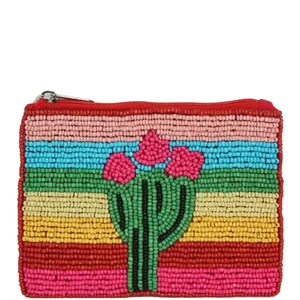 Monedero de Moda para Mujer y Niña, Hecho a Mano, con Cuentas Coloridas y Diseño Bordado, con Cierre de Cremallera - Product Image 1