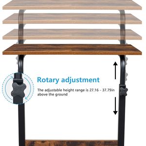 Tavolino Laterale Regolabile P2 15MM in Truciolato e Acciaio con Altezza Regolabile e Funzione Rotante, Arredamento per la Casa - Product Image 2