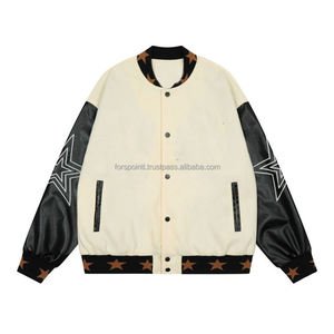 Veste de baseball universitaire vintage d'hiver sur mesure OEM pour hommes avec manches en cuir et corps en laine - Product Image 3