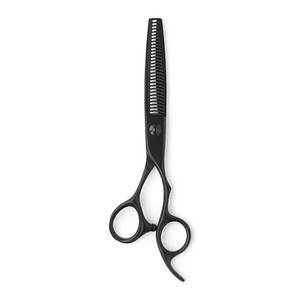 Combo de Tijeras y Desbastadores Offset Premium 2026 Negro Mate Damasco de Acero Inoxidable Duradero para Estilistas y Barberos Profesionales - Product Image 4