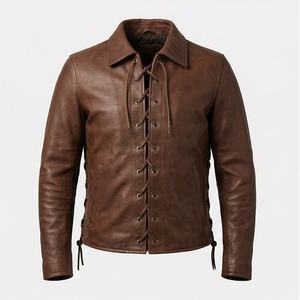 Vestes en cuir pour hommes NAI-0536B, style motard, vêtements de protection pour la moto, vente en gros, couleur personnalisable - Product Image 1