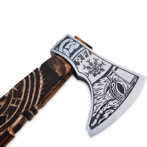 ขวานเหล็กดามัสกัส ด้ามไม้แอช ยี่ห้อ Steel Craft International Tomahawks คุณภาพสูง เกรดอุตสาหกรรม สำหรับตั้งแคมป์และล่าสัตว์ มีจำหน่ายแล้ว - Product Image 2