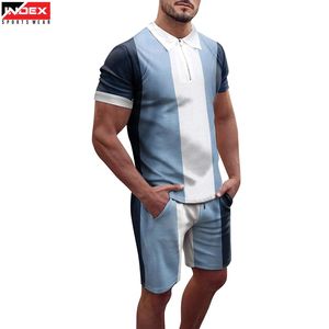 Conjunto de Polo y Pantalones Cortos para Hombre, Ropa Deportiva Premium, Transpirable, para Gimnasio y Entrenamiento - Product Image 1