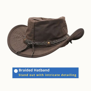 Chapeau en cuir personnalisé de qualité supérieure pour adultes – Nouveau modèle unisexe respirant en cuir véritable pour la plage et les activités de plein air - Product Image 3