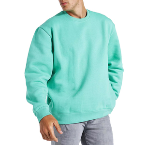 เสื้อสเวตเชิ้ตคอกลมสีเขียวมิ้นท์ ทรงปกติ ใส่ได้ทั้งชายและหญิง สีพื้นเรียบง่าย สวมใส่สบาย เหมาะสำหรับฤดูหนาว ผลิตจากผ้าฝ้ายฟลีซ 100%  ตกแต่งด้วยลายปักด้านหน้า - Product Image 4