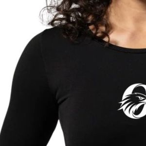 T-shirt de compression noir à manches longues pour femme – Respirant, extensible, idéal pour la gym, le fitness et l'entraînement sportif - Product Image 3