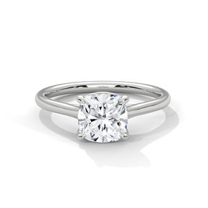 Bague de fiançailles en or blanc 14 carats avec diamant de laboratoire taille coussin et certificat GRA, solitaire pour femme, vente en gros - Product Image 1