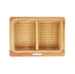Cesta de Picnic Rectangular Clásica de Bambú con Listones, Funcionalidad para Colgar, Cierre Metálico, Asa, Apta para Uso en Hoteles - Product Image 4