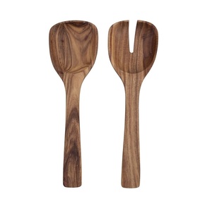 Ensemble de cuillères de cuisine écologiques en bois avec spatule, louche, cuillère à mélanger et cuillère de service pour ustensiles de cuisine - Product Image 4