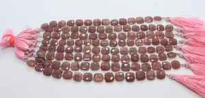 Cuentas cuadradas facetadas de cuarzo fresa natural AAA de 8-9 mm, cuentas triangulares de cuarzo fresa rojo de 8 pulgadas para la fabricación de joyas - Product Image 5