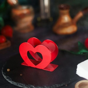 Porta Servilletas en Forma de Corazón Rojo para una Mesa Romántica, Cena de San Valentín, Cita Nocturna y Decoración de Aniversario, Venta al por Mayor desde India - Product Image 5