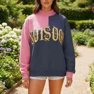 Womens Custom <b>Mock</b> <b>Neck</b> Sweatshirt Oversized Long Sleeve Casual Pullover Relaxed Fit Streetwear Fashion <b>Top</b> - Product Image 4