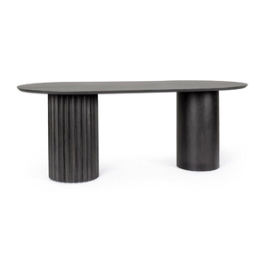 Table à manger ronde moderne en bois massif, écologique, faite à la main, design minimaliste, stable, 6 places, meubles pour la maison - Product Image 1