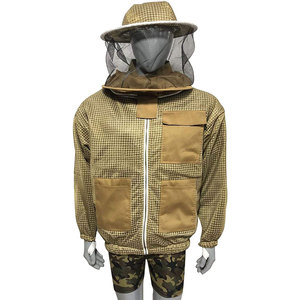 Traje Protector de Nailon para Apicultor, con Velo a Cuadros Amarillo y Marrón, Cobertura Total del Cuerpo, para las Cuatro Estaciones, Uso Casual - Product Image 4