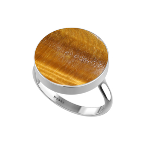 925 Sterling Silver <b>Ring</b> Bezel Setting <b>Tiger</b> <b>Eye</b> Gemstone Mix Shapes Classic Wedding Party Trendy Fashionable Unisex High Finish - Product Image 4