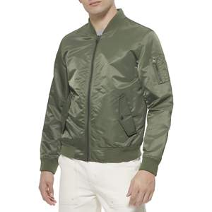 Veste de baseball décontractée slim fit en satin pour homme, 100 % polyester, col à capuche brodé, nouveau style, best-seller - Product Image 1