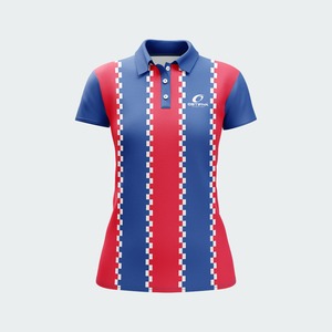 Polo de Mujer de Manga Corta con Bloques de Color, Secado Rápido, Poliéster, Ropa Deportiva Casual con Logotipo Frontal - Product Image 3