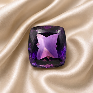 ORGANIC <b>GEMS</b> 136.90 Carat Natural Amethyst Cushion Cut Gemstone Large Purple Faceted Loose <b>Stone</b> Third Party Appraisal - Product Image 1