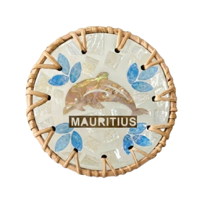 Elegant Handcrafted Mother-of-Pearl Shell Coaster Natural Rattan Rim 3mm Luxury Heat-Resistant <b>Table</b> Mat Decorative Drink Pad - Product Image 2