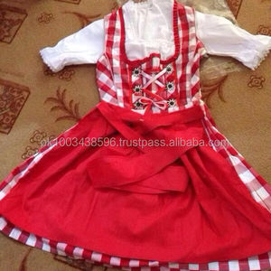 Dirndl traditionnels bavarois mi-longs, écologiques et naturels, au design lumineux, pour femmes - Product Image 1