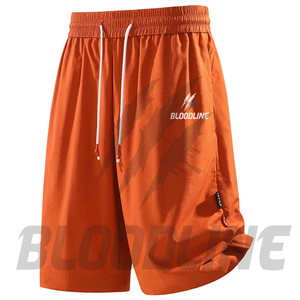 Shorts de sport noirs pour homme Bloodline, taille mi-haute, cordon de serrage, séchage rapide, logo avant, style sportif - Product Image 3