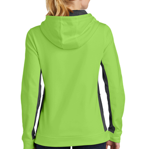 Sweat-shirt à capuche vert clair pour femme avec col boutonné et poches, coupe classique, manches longues, en coton tricoté, pour l'automne - Product Image 6