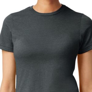 Camiseta CVC para Mujer al por Mayor, Mezcla de Algodón, Manga Corta, Informal, Suave, Transpirable, Cuello Redondo, Ropa Cómoda para Uso Diario - Product Image 3