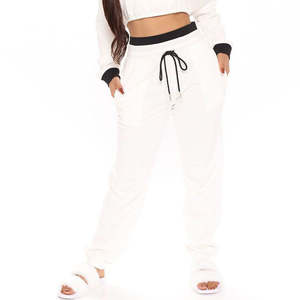 Conjunto de 2 piezas de sudadera con capucha y pantalones de chándal de algodón con cremallera y cuello alto para mujer, informal, de invierno - Product Image 5