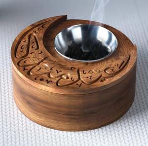 Ensemble de brûleurs d'encens en bois gravé CNC de style arabe, design unique, brûleur d'encens Bakhoor, tendance, prix abordable - Product Image 4