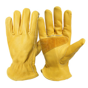 Guantes de seguridad de cuero duraderos con material grueso y diseño flexible para uso diario en trabajos mecánicos y de taller - Product Image 1
