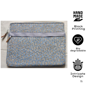 กระเป๋าใส่แล็ปท็อปแบบพกพา พรีเมียม ยูนิเซ็กซ์ เป็นมิตรกับสิ่งแวดล้อม ผลิตจากผ้าฝ้ายเย็บติดกัน งานฝีมือพิมพ์ลายบล็อก น้ำหนักเบา ทนทาน ใช้งานได้ยาวนาน - Product Image 3