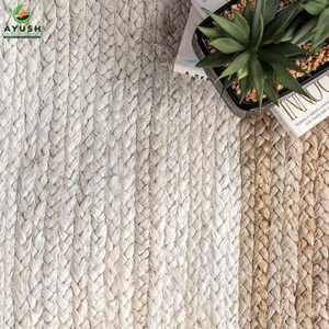 Tapis décoratifs tressés et cousus à la main en fibres de jute 100% naturelles, tapis sur mesure en provenance d'Inde - Product Image 5