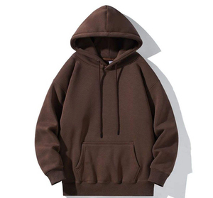 เสื้อฮู้ดผู้ชายสีดำทรงโอเวอร์ไซส์ แขนยาว สีพื้น ผ้าฝ้ายฟลีซ 100% กันน้ำ เป็นมิตรกับสิ่งแวดล้อม เหมาะสำหรับฤดูหนาว - Product Image 4