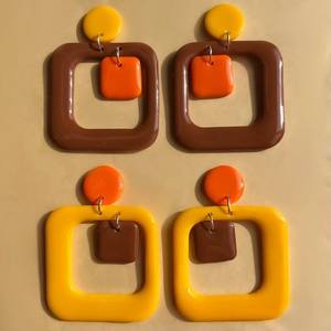 Colorful Handmade Resin <b>Earrings</b> for Women, Modern Fashion Statement Jewelry, Lightweight Drop <b>Earrings</b> for Casual Wear Party an - Product Image 5