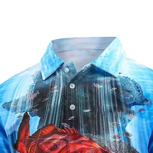 Chemises polo à manches longues pour hommes, nouveau style, séchage rapide, respirantes, imperméables, vêtements de pêche, protection UPF 50+, sublimation, pêche pour hommes - Product Image 2