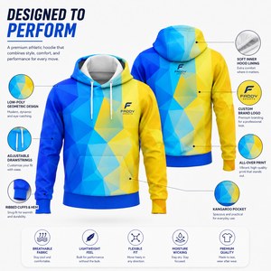Custom Sublimation Printing Sports Hoodie <b>Men</b> Geometric Pattern Workout <b>Sweatshirt</b> Gym Wear Breathable Pullover Hooded Jacket - Product Image 5