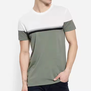 เสื้อยืดผ้าฝ้ายแขนสั้นสำหรับผู้ชายระบายอากาศได้ดีขนาด180กรัมคอกลมลำลองถักทรงพอดีตัวปกติ - Product Image 1