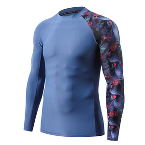 Custom Made OEM Unisex Rashguard UV Protection Sublimation <b>Compression</b> Breathable Polyester Activewear Wholesale OEM Wholesale - Product Image 6