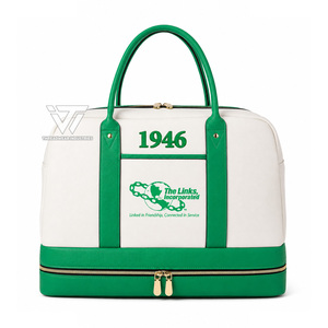 Bolso de fin de semana personalizado The Links Incorporated Sorority Youth Overnight Faux Leather Duffle - Product Image 1
