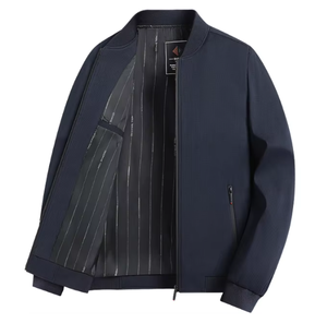 <b>Men's</b> Casual Bomber <b>Jacket</b> Stand Collar Full Zip <b>Lightweight</b> Business Outerwear Custom Logo Stand Collar Customizable OEM - Product Image 3