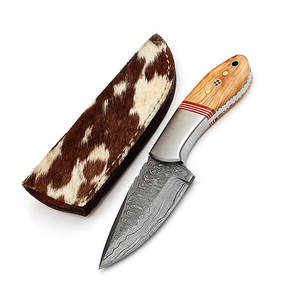Cuchillo Utilitario de Acero de Damasco de Grado Industrial de Alta Calidad Personalizado, Hoja con Patrón de Acero de Damasco, Mango de Acero de Damasco para Camping y Senderismo, OEM - Product Image 6