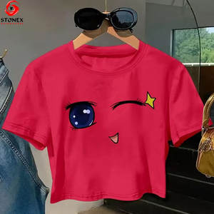 T-shirts courts personnalisés en coton respirant et écologique à col rond pour femmes - Vente en gros de t-shirts à manches courtes de haute qualité - Product Image 3