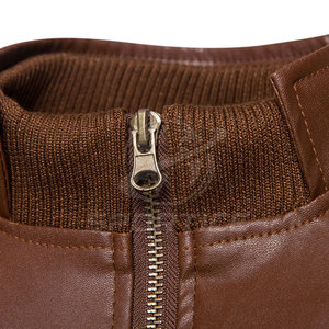 <b>Winter</b> Warm Men's Leather Jacket with Front Logo Cow Skin Breathable & Waterproof Eco-Friendly High Quality - Product Image 3